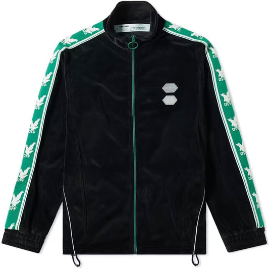 LOGO INTARSIA VELOUR TRACK JACKET